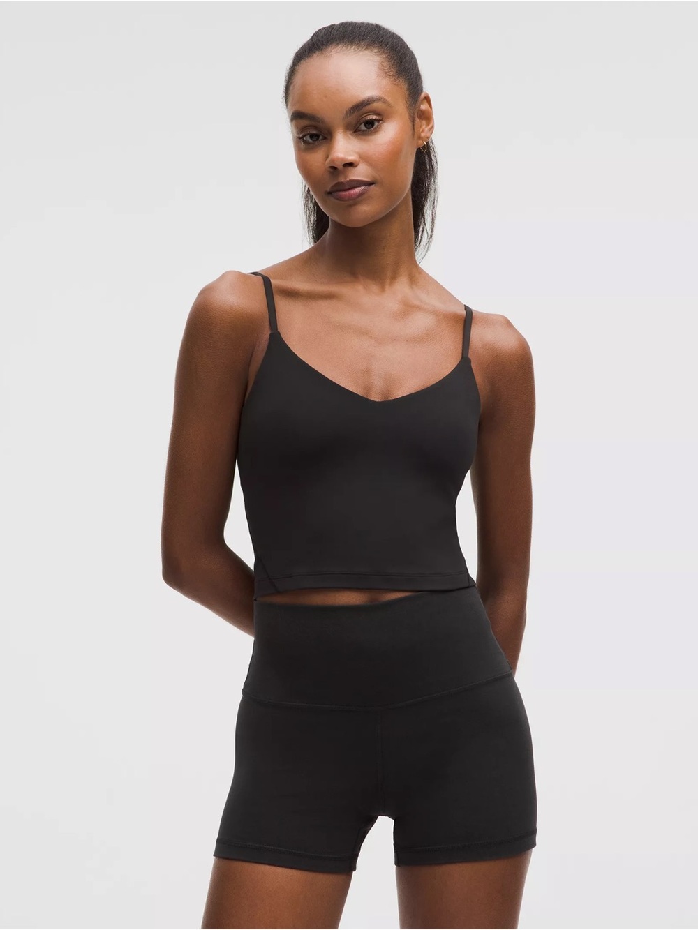 lululemon athletica Black V-Neck Cami Crop Top